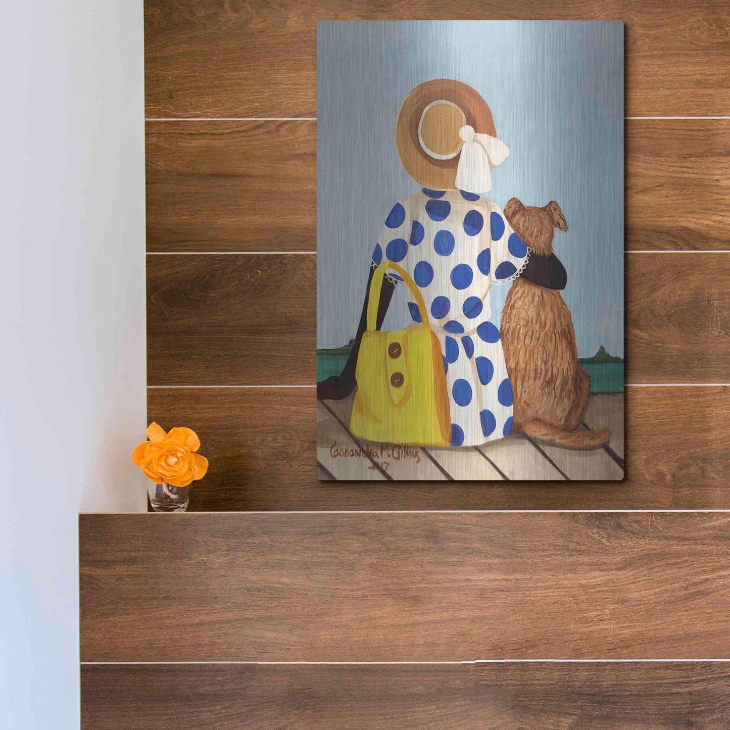 Luxe Metal Art 'My Friend' by Cassandra Gillens, Metal Wall Art,12x16