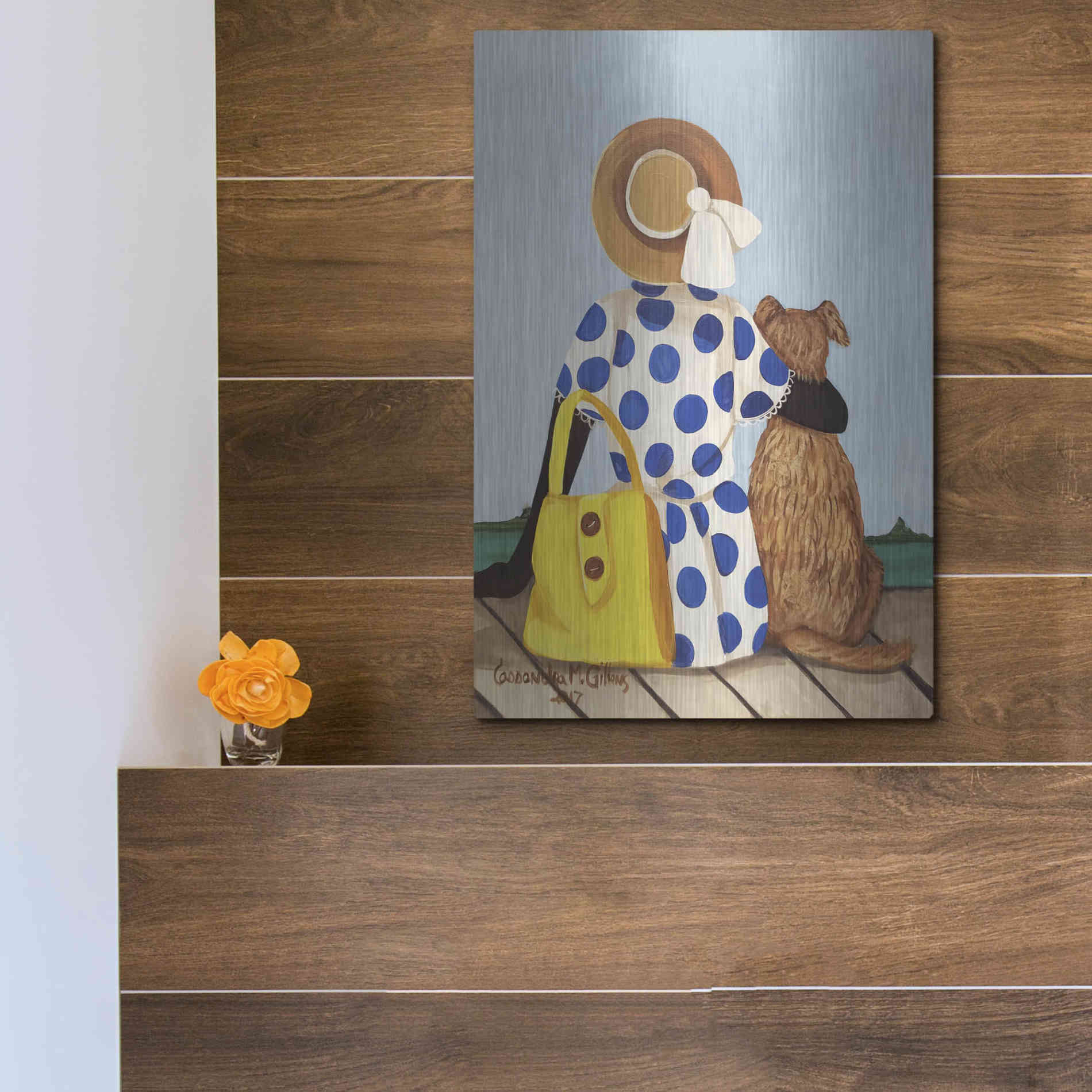 Luxe Metal Art 'My Friend' by Cassandra Gillens, Metal Wall Art,12x16