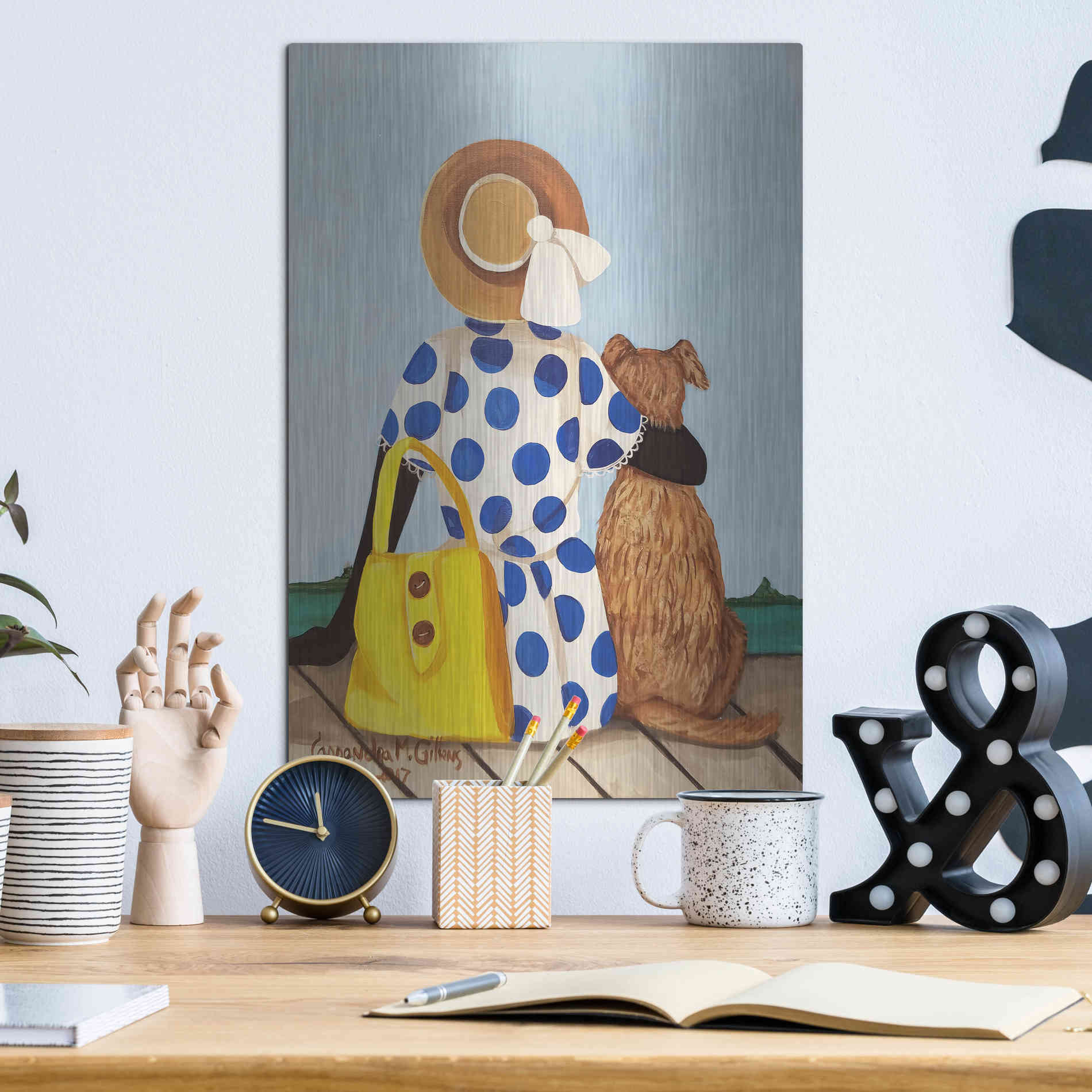 Luxe Metal Art 'My Friend' by Cassandra Gillens, Metal Wall Art,12x16