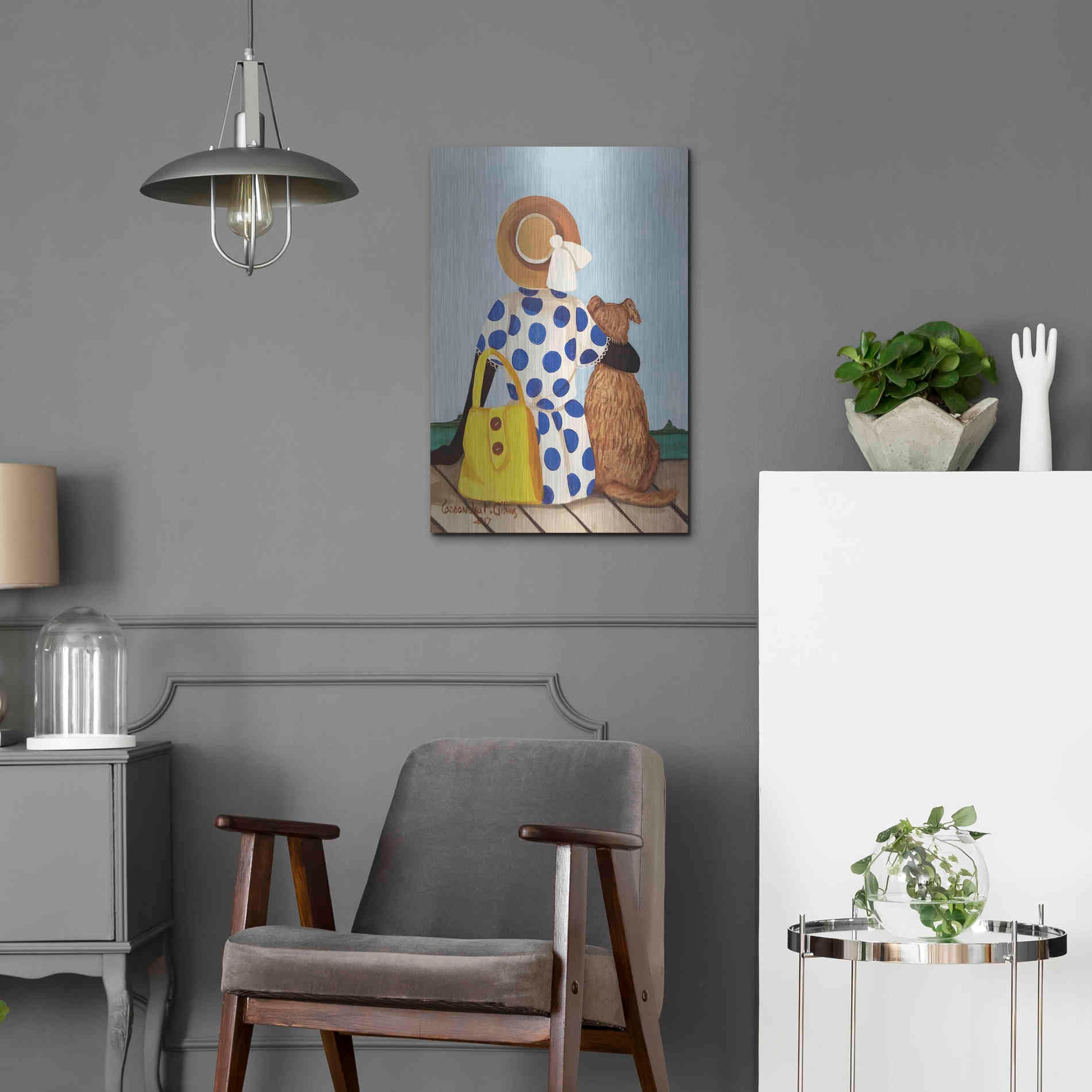 Luxe Metal Art 'My Friend' by Cassandra Gillens, Metal Wall Art,16x24