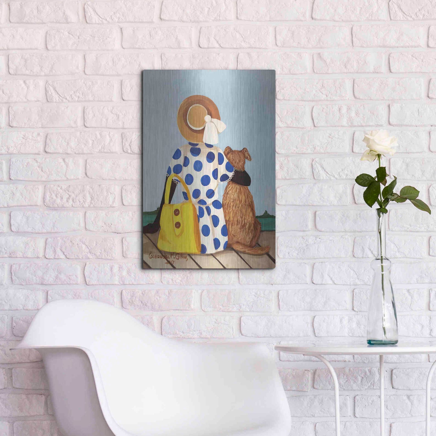 Luxe Metal Art 'My Friend' by Cassandra Gillens, Metal Wall Art,16x24