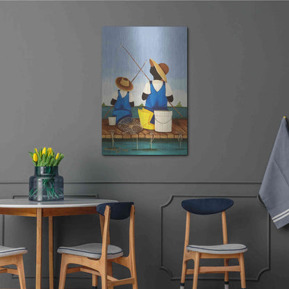 Luxe Metal Art 'Father and Son Bonding' by Cassandra Gillens, Metal Wall Art,24x36