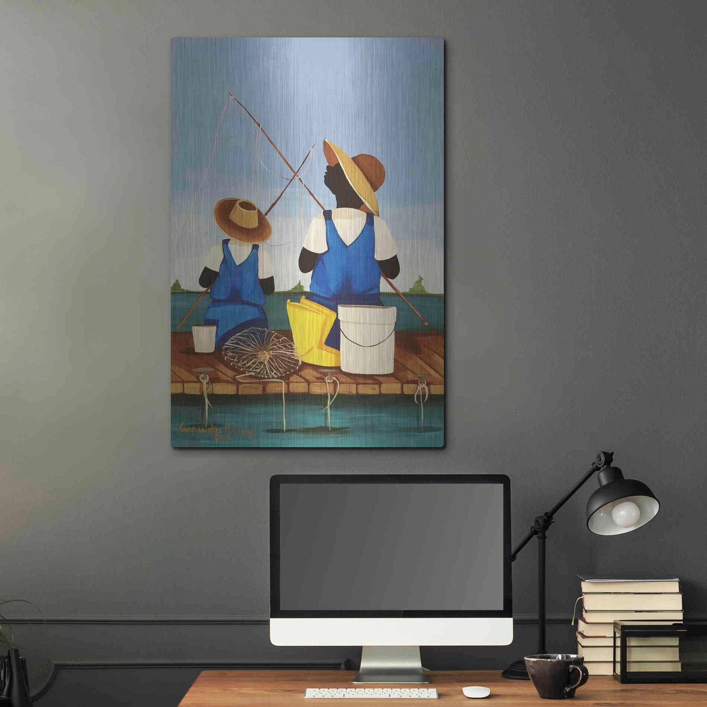 Luxe Metal Art 'Father and Son Bonding' by Cassandra Gillens, Metal Wall Art,24x36