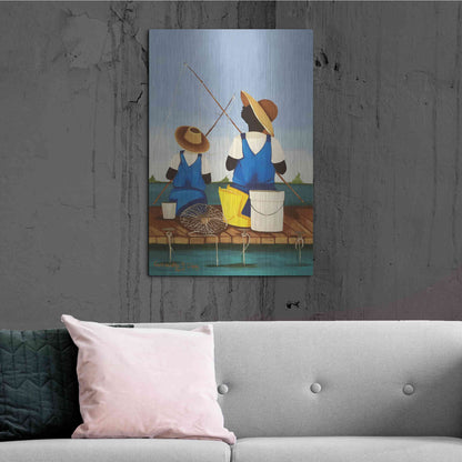 Luxe Metal Art 'Father and Son Bonding' by Cassandra Gillens, Metal Wall Art,24x36