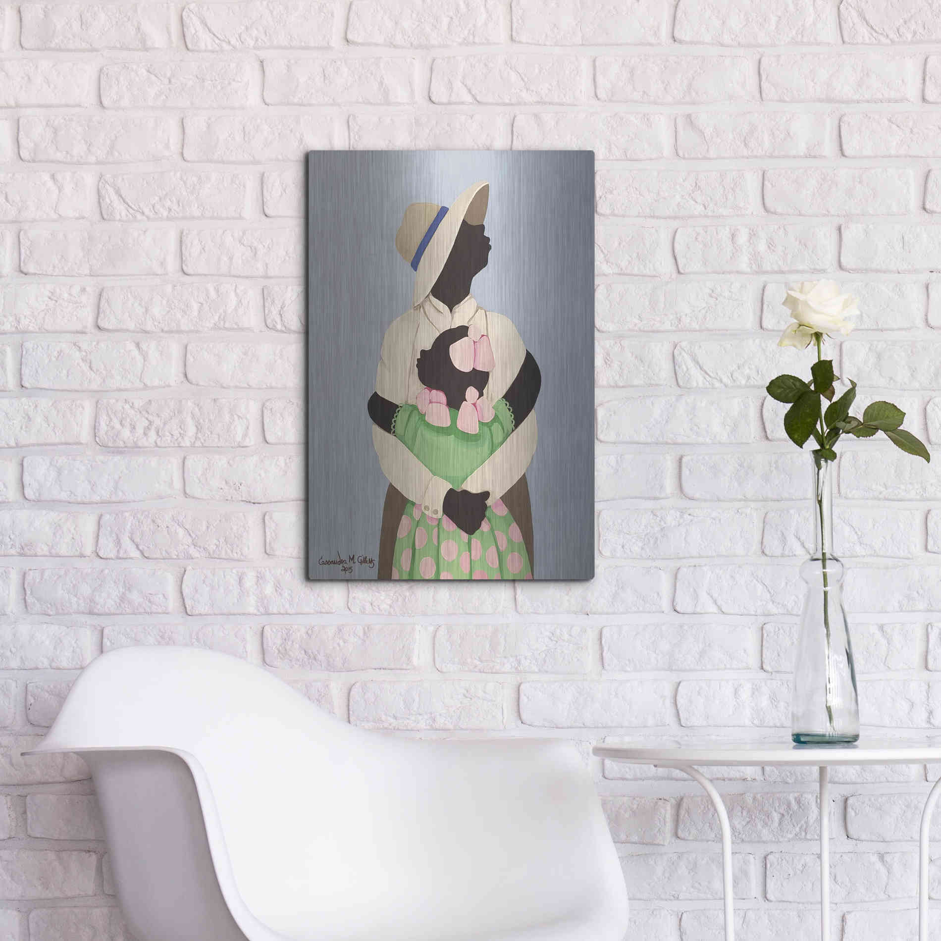 Luxe Metal Art 'Daddy' by Cassandra Gillens, Metal Wall Art,16x24