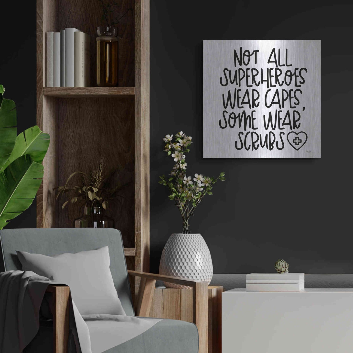 Luxe Metal Art 'Not All Superheroes Wear Capes' by Lux + Me Designs, Metal Wall Art,24x24