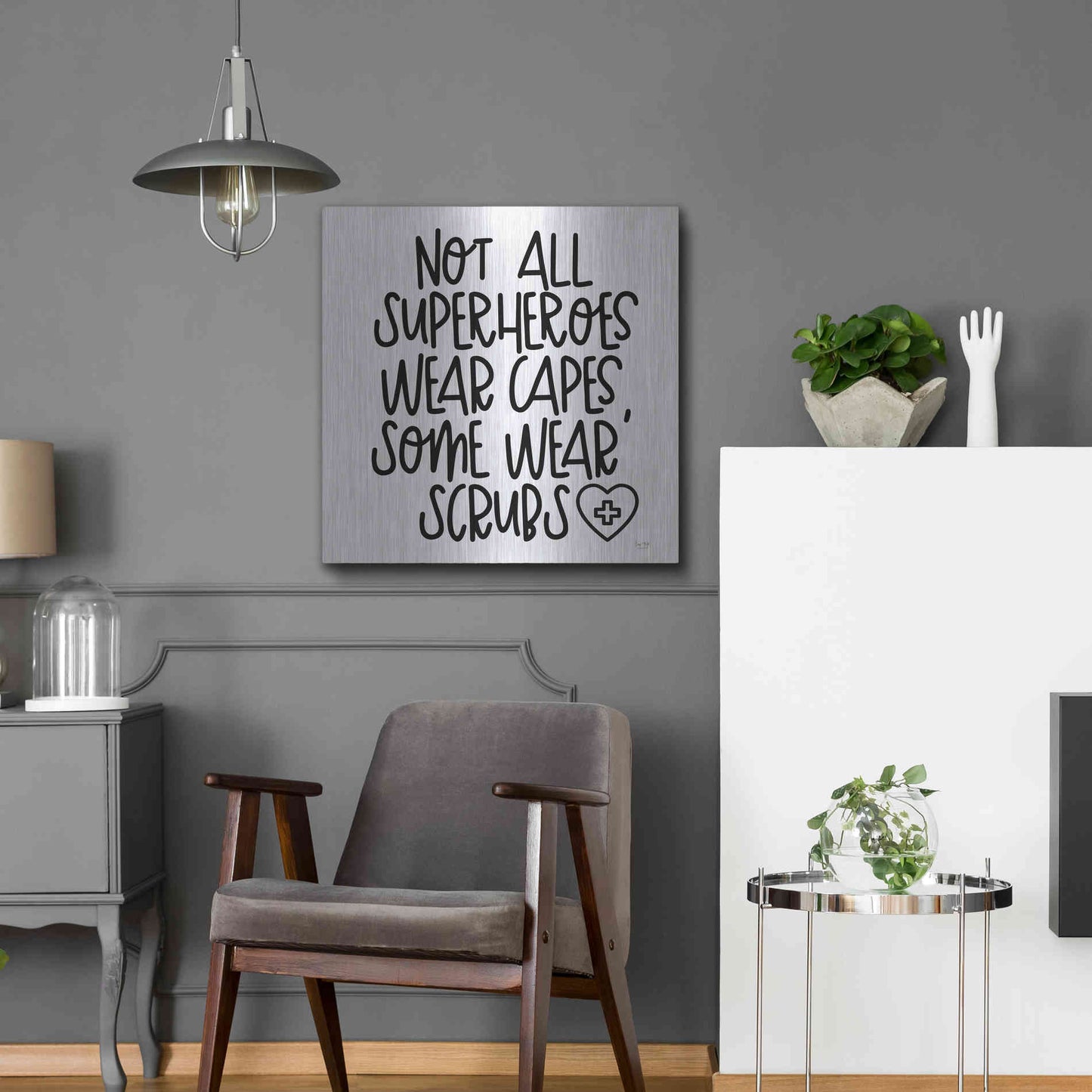 Luxe Metal Art 'Not All Superheroes Wear Capes' by Lux + Me Designs, Metal Wall Art,24x24