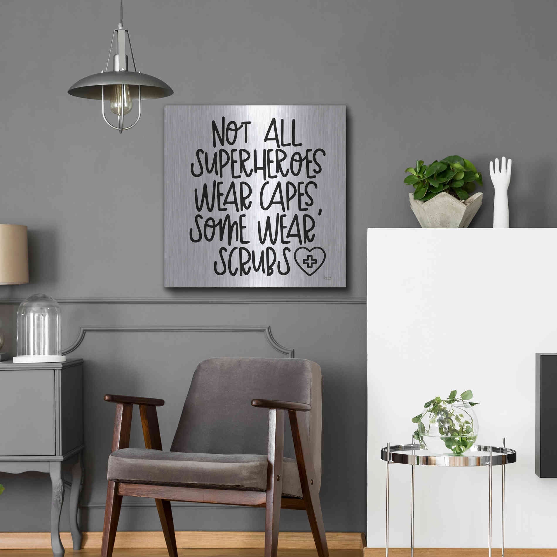 Luxe Metal Art 'Not All Superheroes Wear Capes' by Lux + Me Designs, Metal Wall Art,24x24