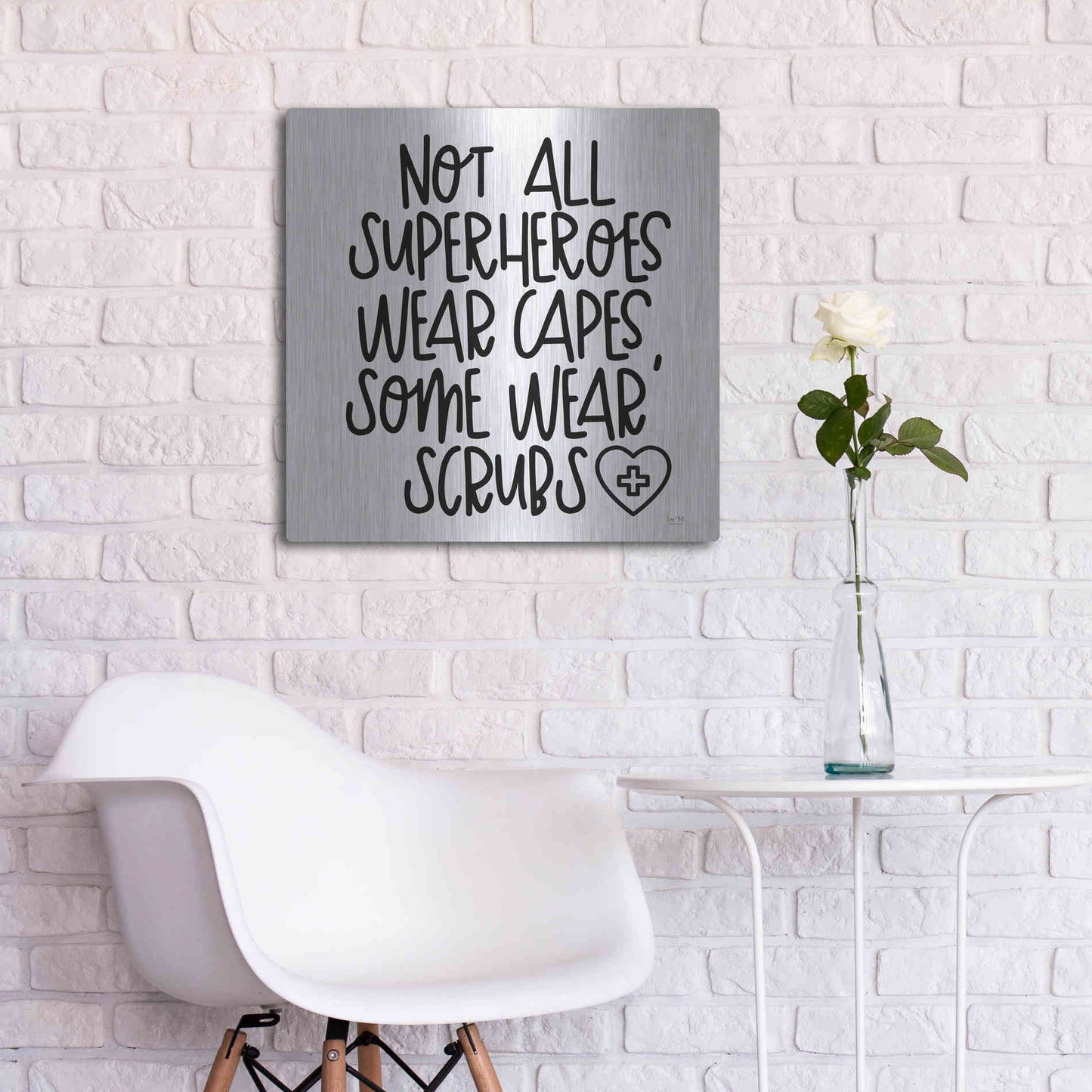 Luxe Metal Art 'Not All Superheroes Wear Capes' by Lux + Me Designs, Metal Wall Art,24x24