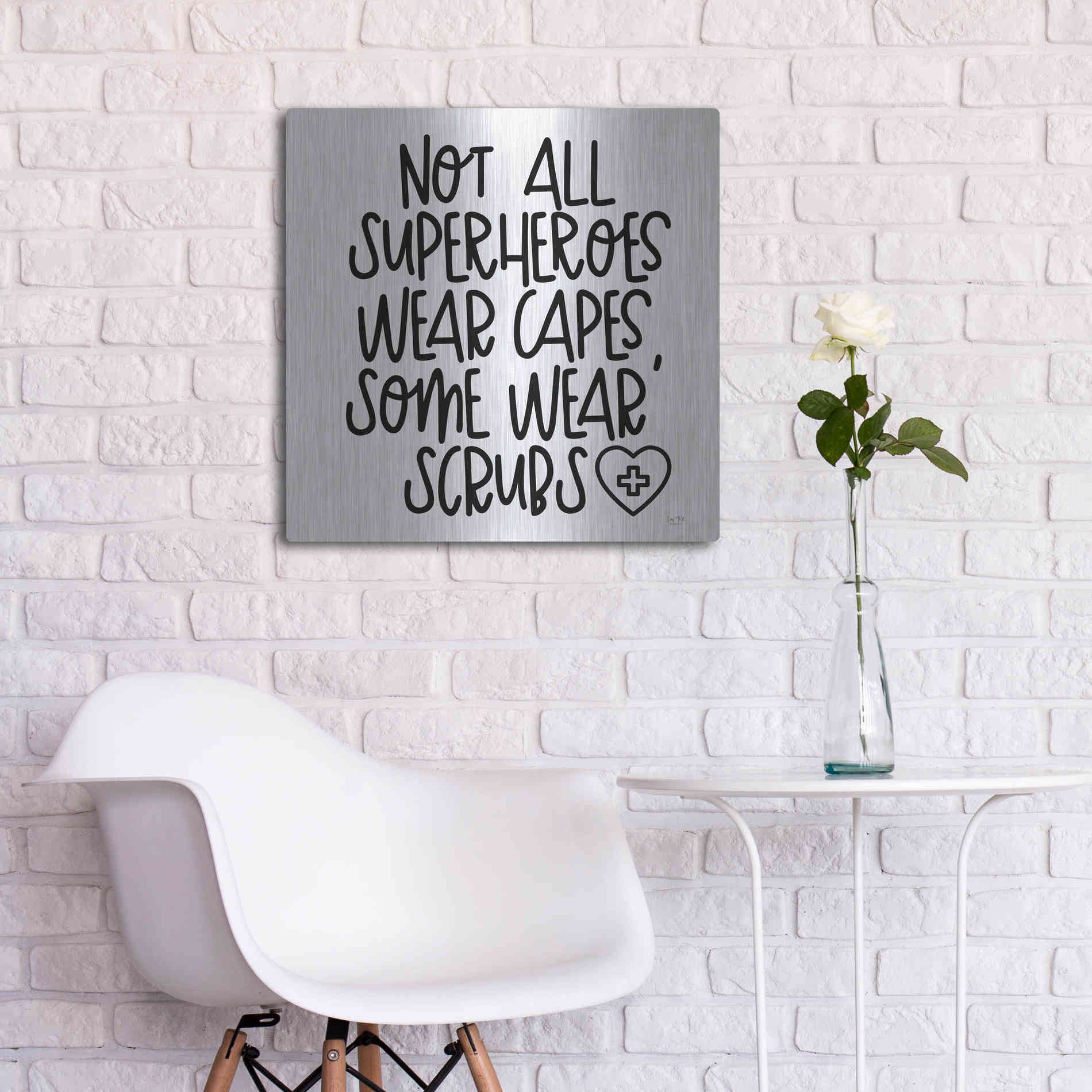Luxe Metal Art 'Not All Superheroes Wear Capes' by Lux + Me Designs, Metal Wall Art,24x24