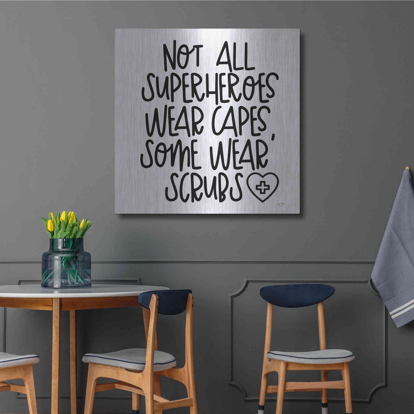 Luxe Metal Art 'Not All Superheroes Wear Capes' by Lux + Me Designs, Metal Wall Art,36x36