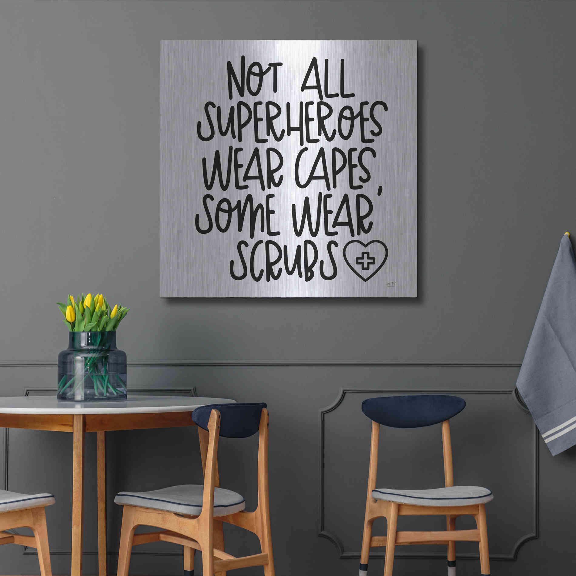 Luxe Metal Art 'Not All Superheroes Wear Capes' by Lux + Me Designs, Metal Wall Art,36x36