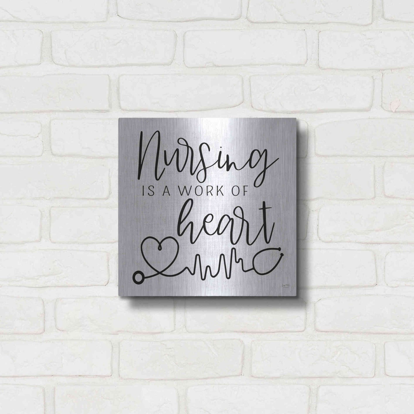 Luxe Metal Art 'Nursing a Work of Heart' by Lux + Me Designs, Metal Wall Art,12x12