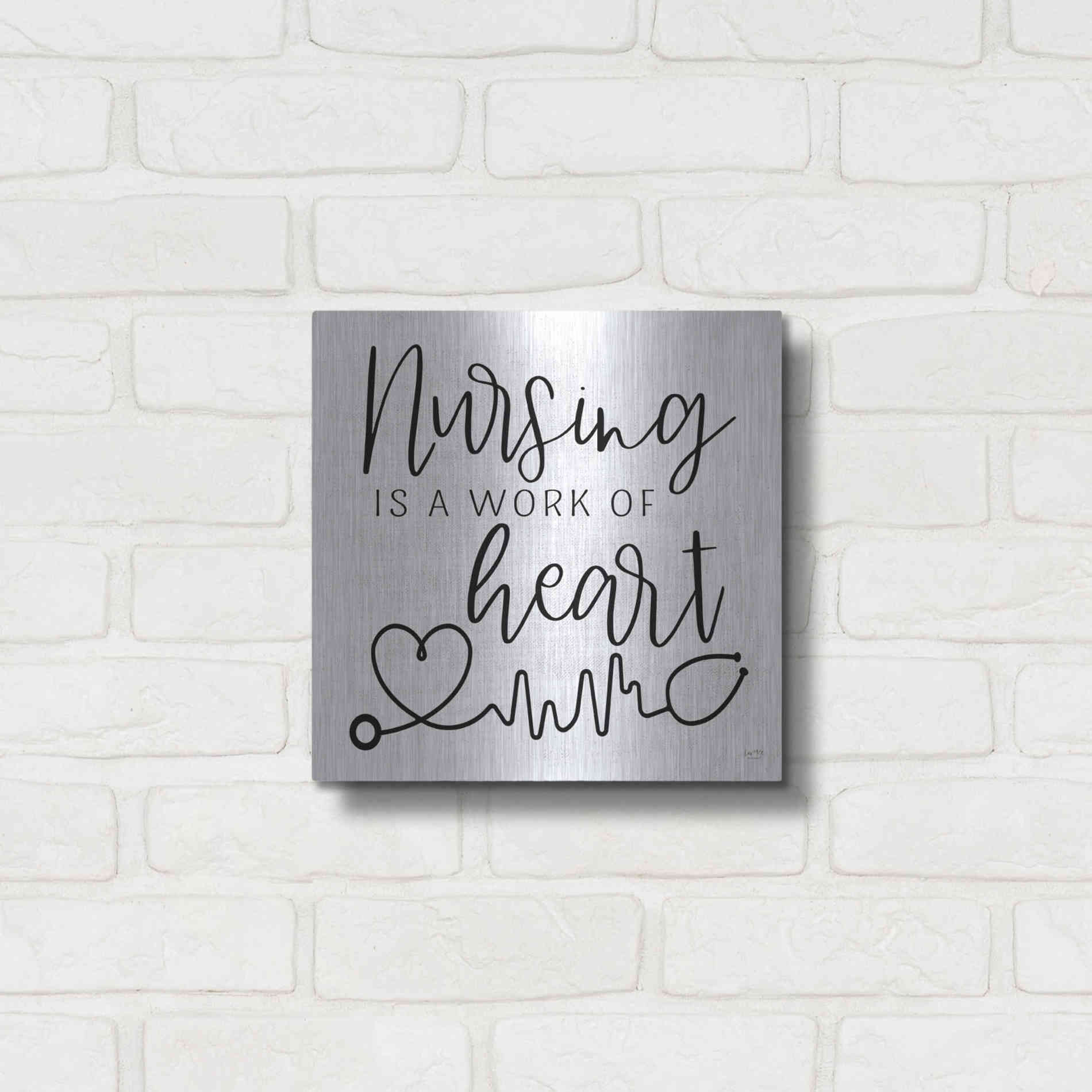 Luxe Metal Art 'Nursing a Work of Heart' by Lux + Me Designs, Metal Wall Art,12x12
