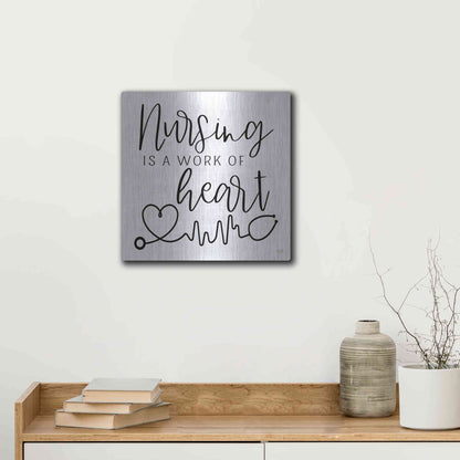 Luxe Metal Art 'Nursing a Work of Heart' by Lux + Me Designs, Metal Wall Art,12x12