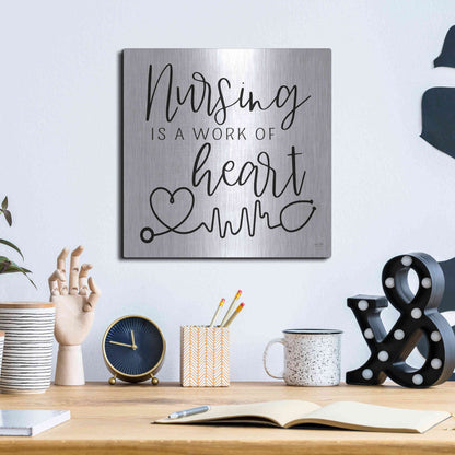 Luxe Metal Art 'Nursing a Work of Heart' by Lux + Me Designs, Metal Wall Art,12x12