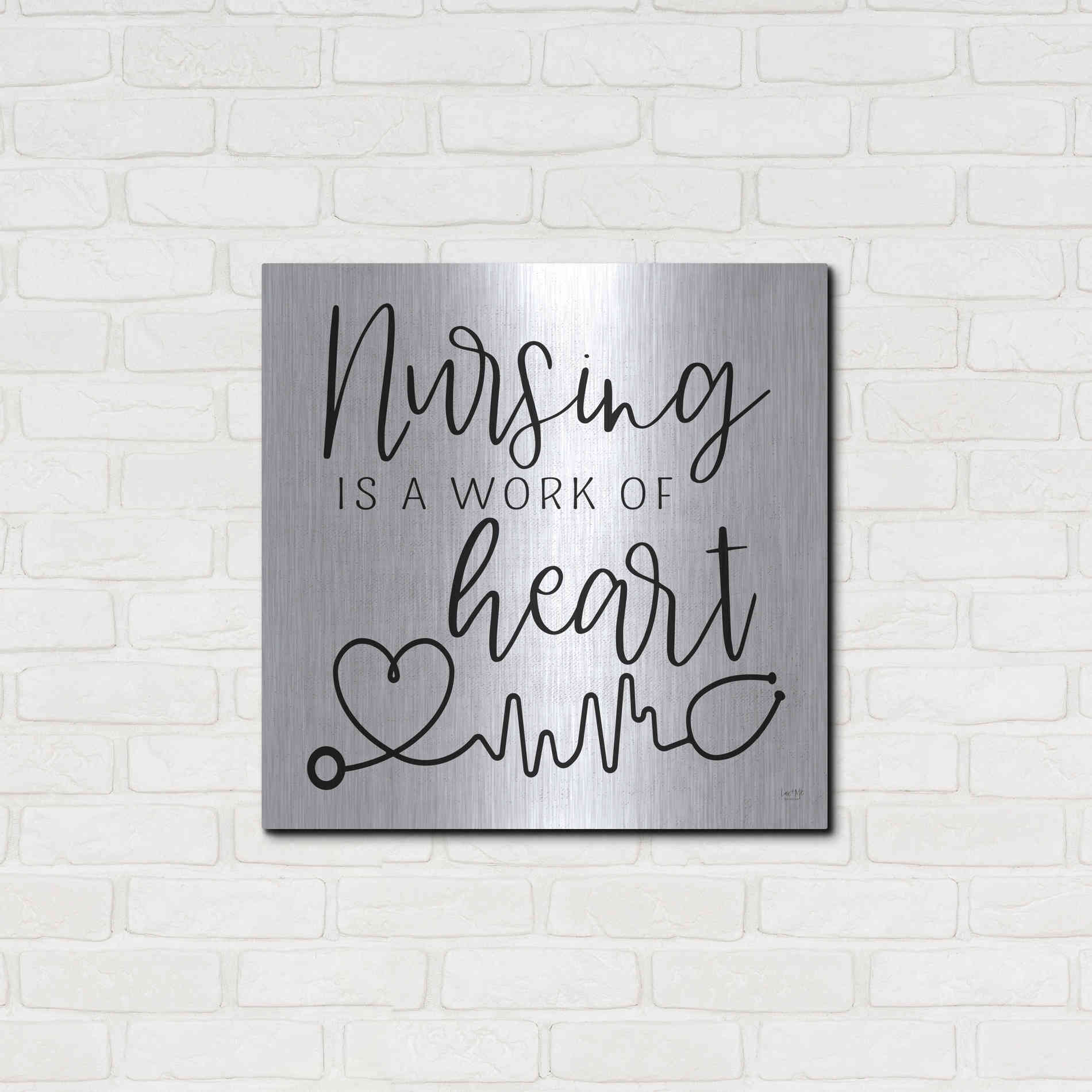 Luxe Metal Art 'Nursing a Work of Heart' by Lux + Me Designs, Metal Wall Art,24x24