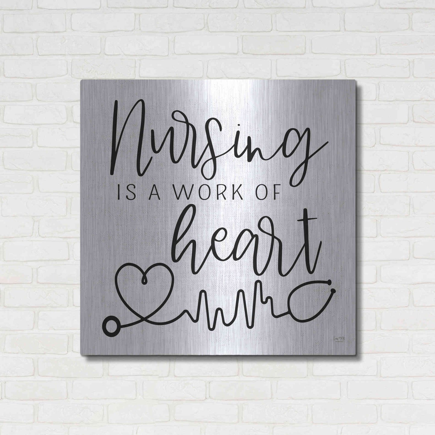 Luxe Metal Art 'Nursing a Work of Heart' by Lux + Me Designs, Metal Wall Art,36x36