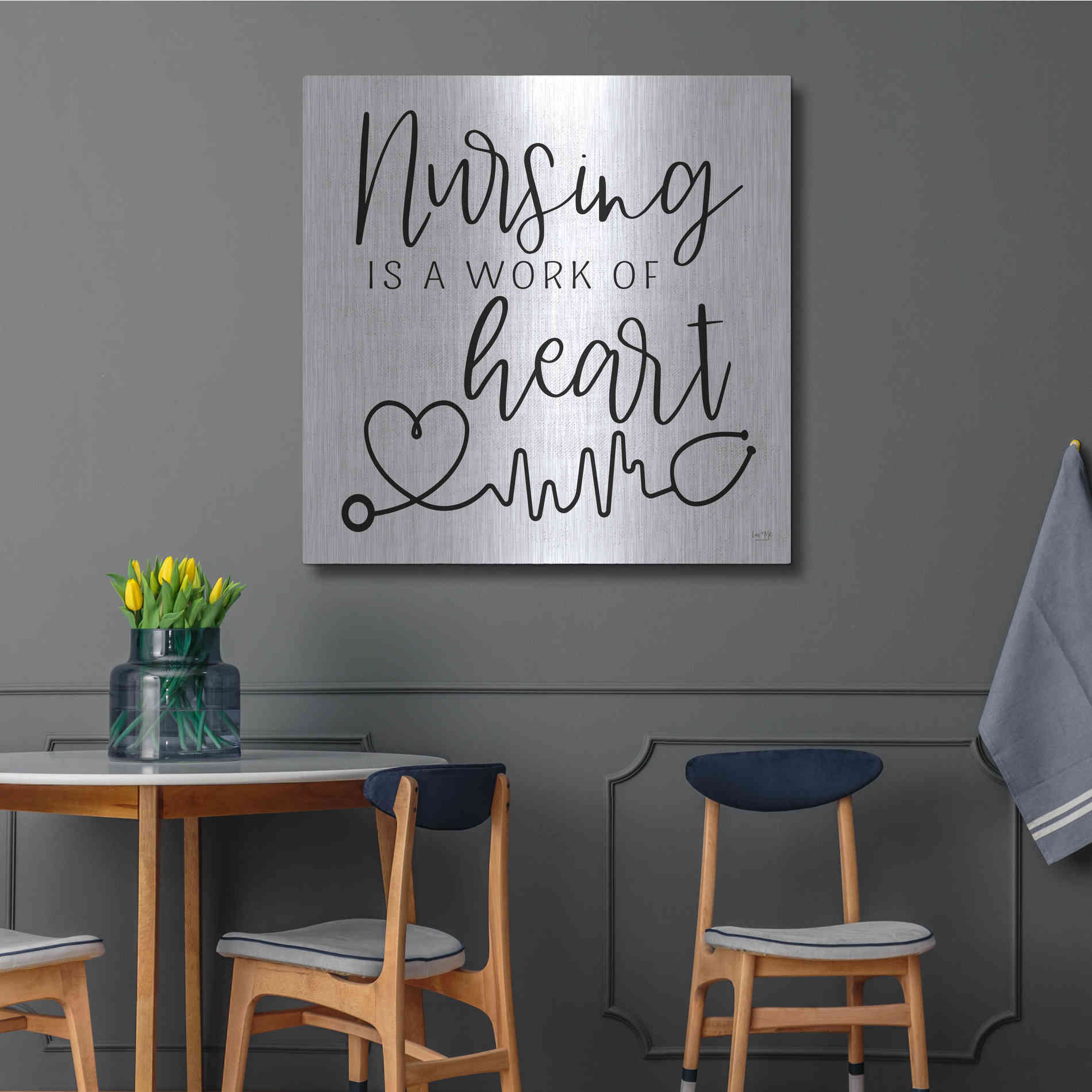 Luxe Metal Art 'Nursing a Work of Heart' by Lux + Me Designs, Metal Wall Art,36x36