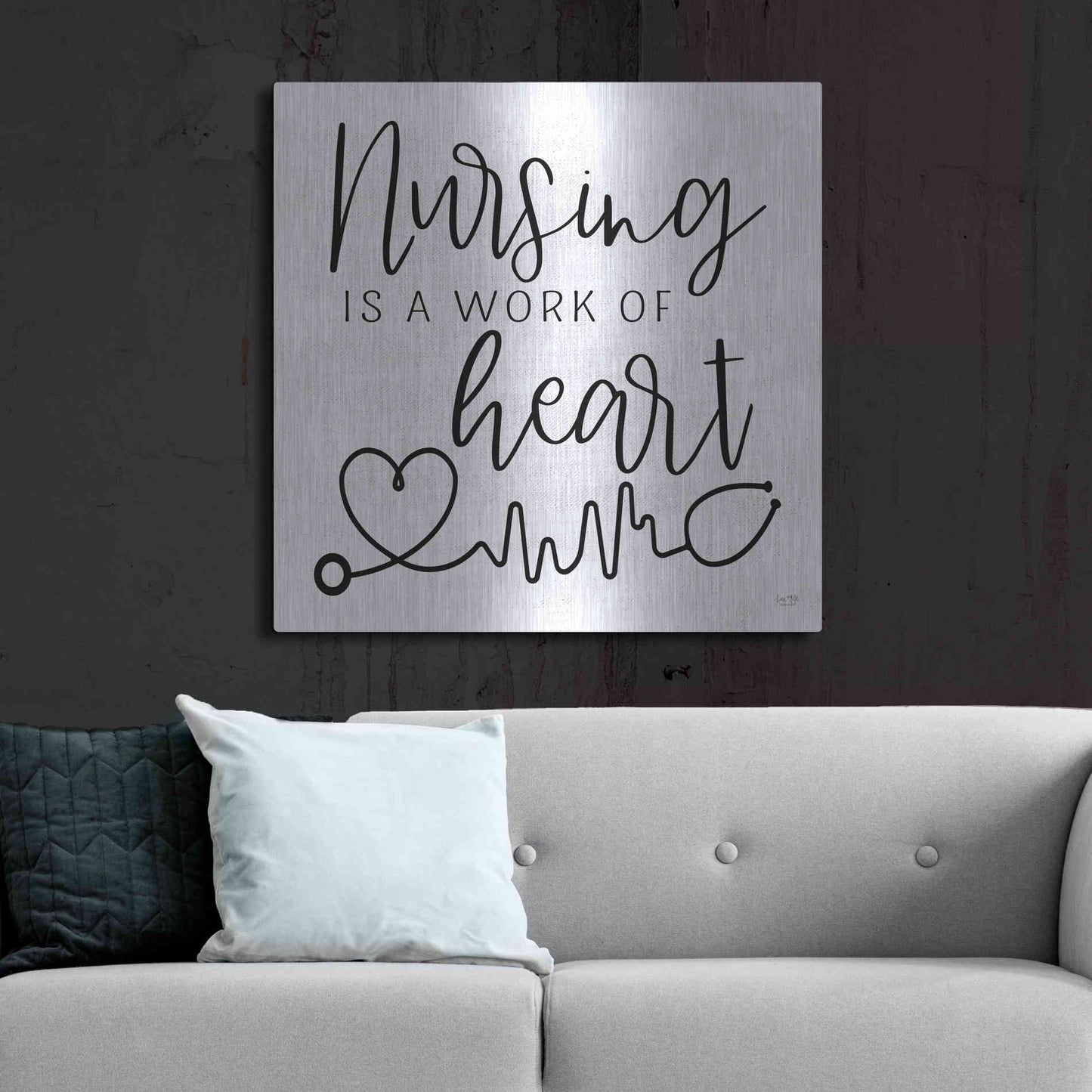 Luxe Metal Art 'Nursing a Work of Heart' by Lux + Me Designs, Metal Wall Art,36x36