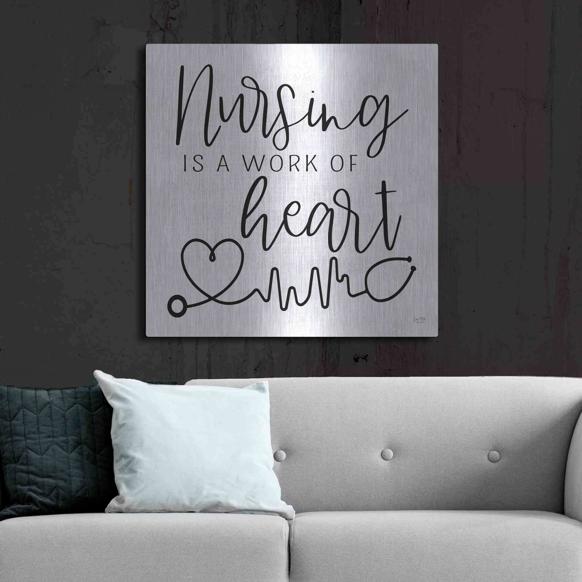 Luxe Metal Art 'Nursing a Work of Heart' by Lux + Me Designs, Metal Wall Art,36x36