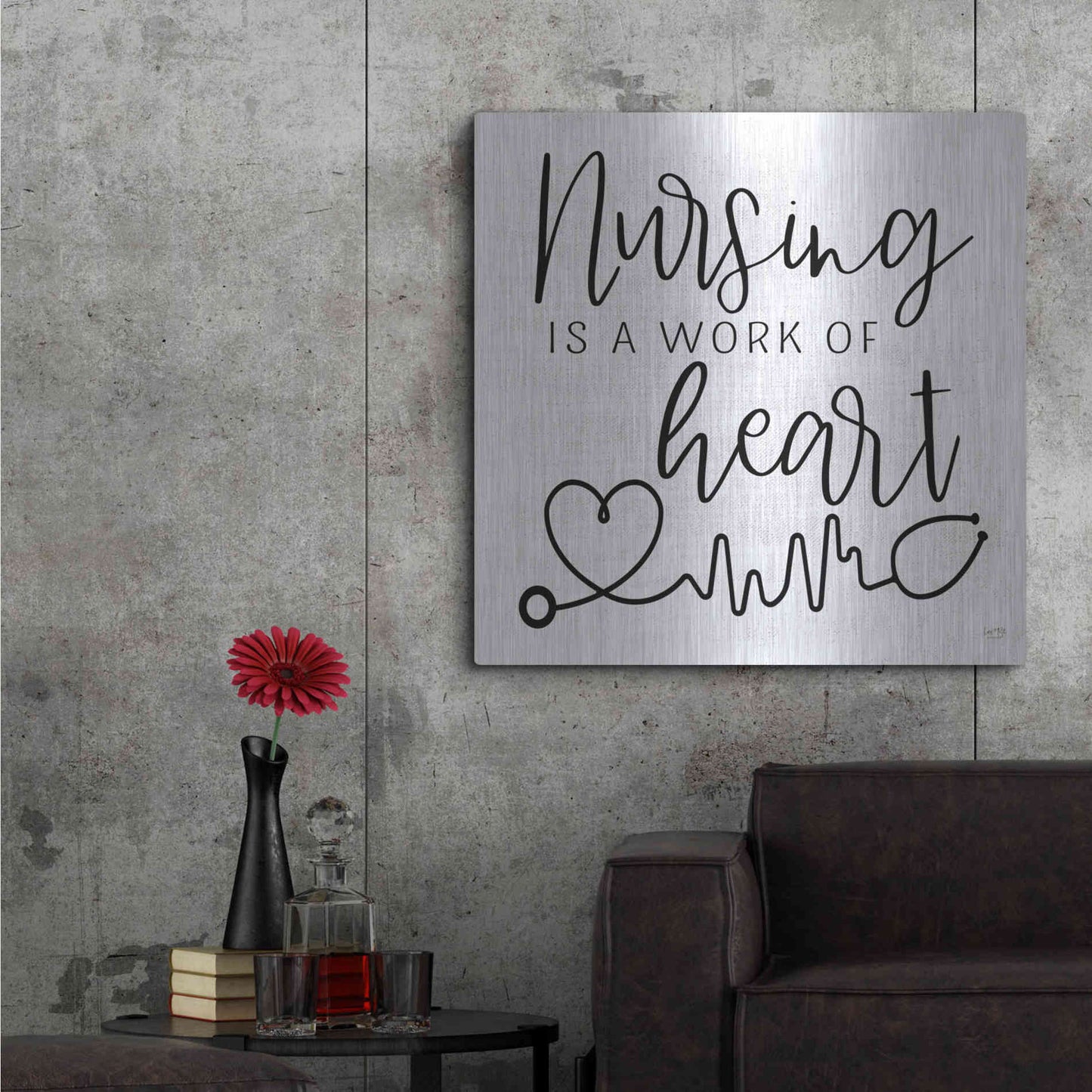 Luxe Metal Art 'Nursing a Work of Heart' by Lux + Me Designs, Metal Wall Art,36x36