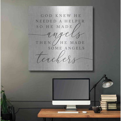 Luxe Metal Art 'God Made Angel Teachers' by Lux + Me Designs, Metal Wall Art,36x36