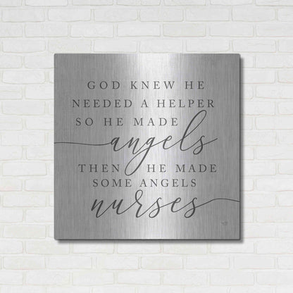 Luxe Metal Art 'God Made Angel Nurses' by Lux + Me Designs, Metal Wall Art,36x36