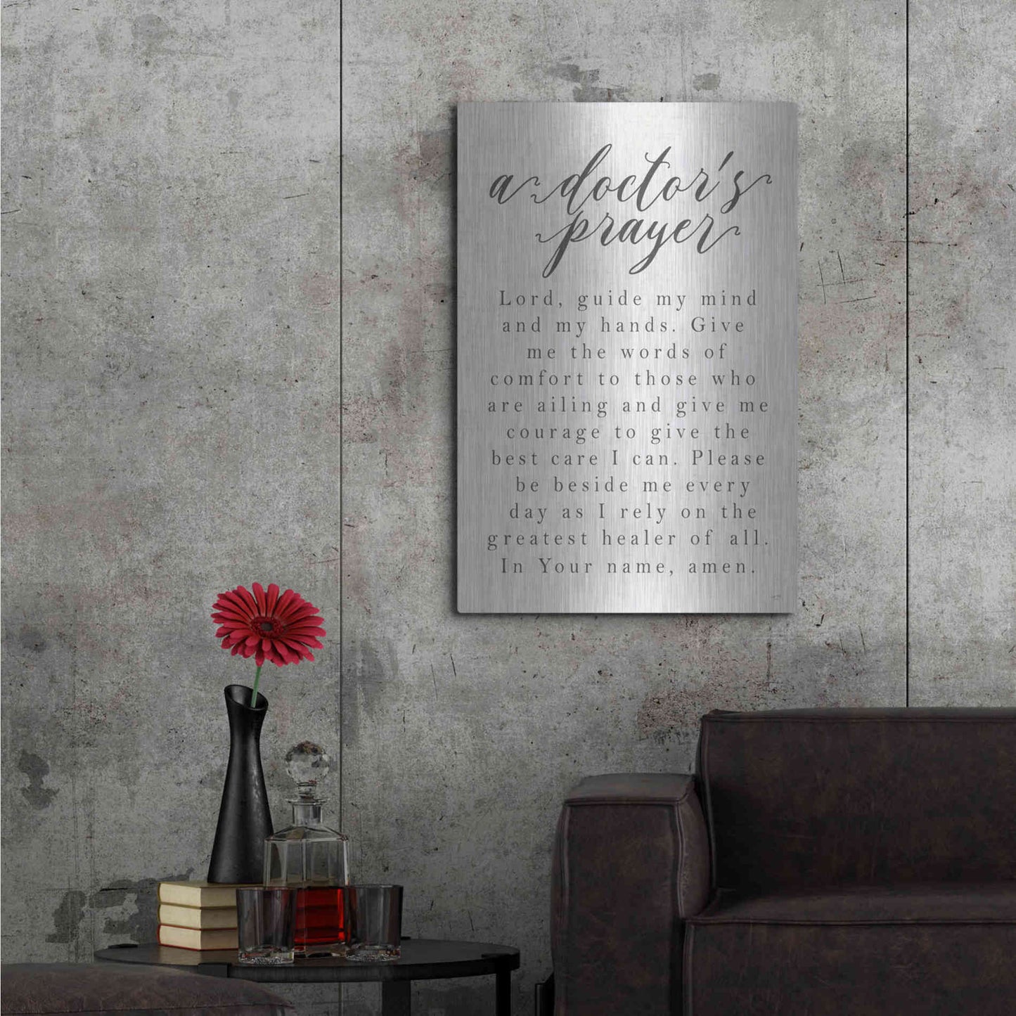 Luxe Metal Art 'A Doctor's Prayer' by Lux + Me Designs, Metal Wall Art,24x36