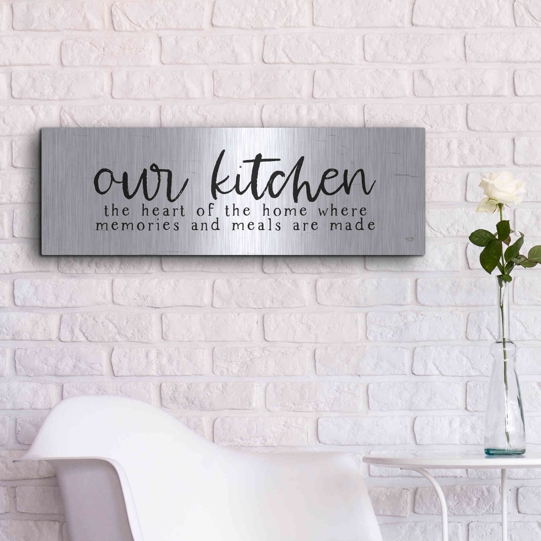 Luxe Metal Art 'Our Kitchen' by Lux + Me Designs, Metal Wall Art,36x12