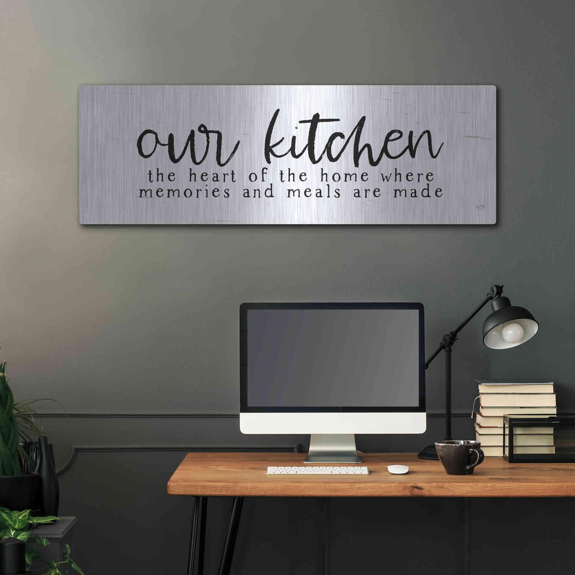 Luxe Metal Art 'Our Kitchen' by Lux + Me Designs, Metal Wall Art,48x16