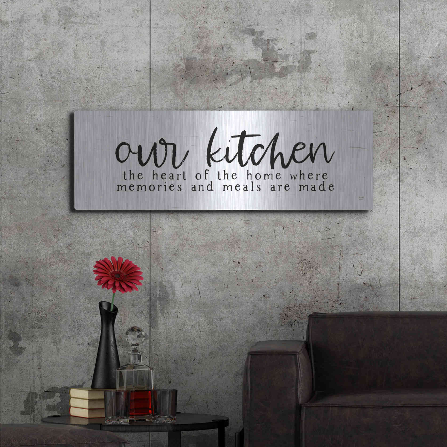 Luxe Metal Art 'Our Kitchen' by Lux + Me Designs, Metal Wall Art,48x16