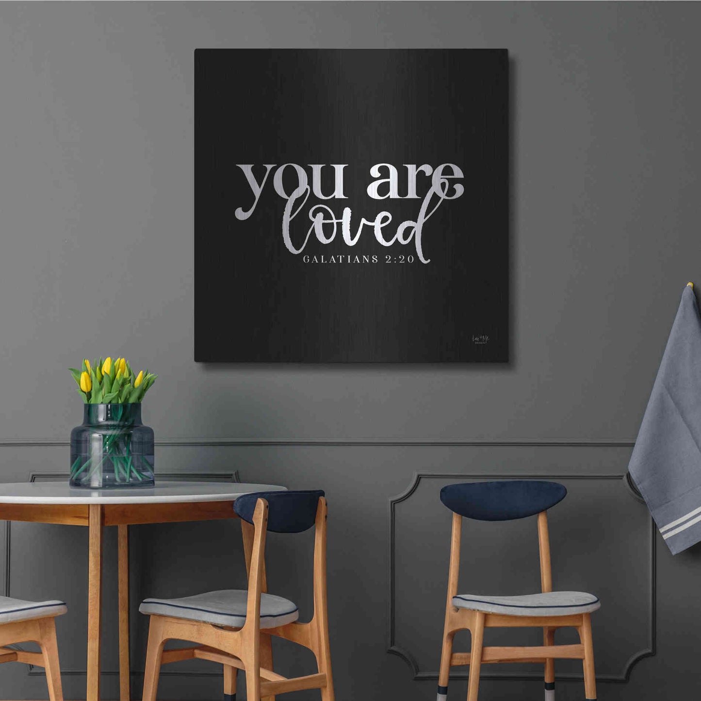 Luxe Metal Art 'You Are Loved' by Lux + Me Designs, Metal Wall Art,36x36