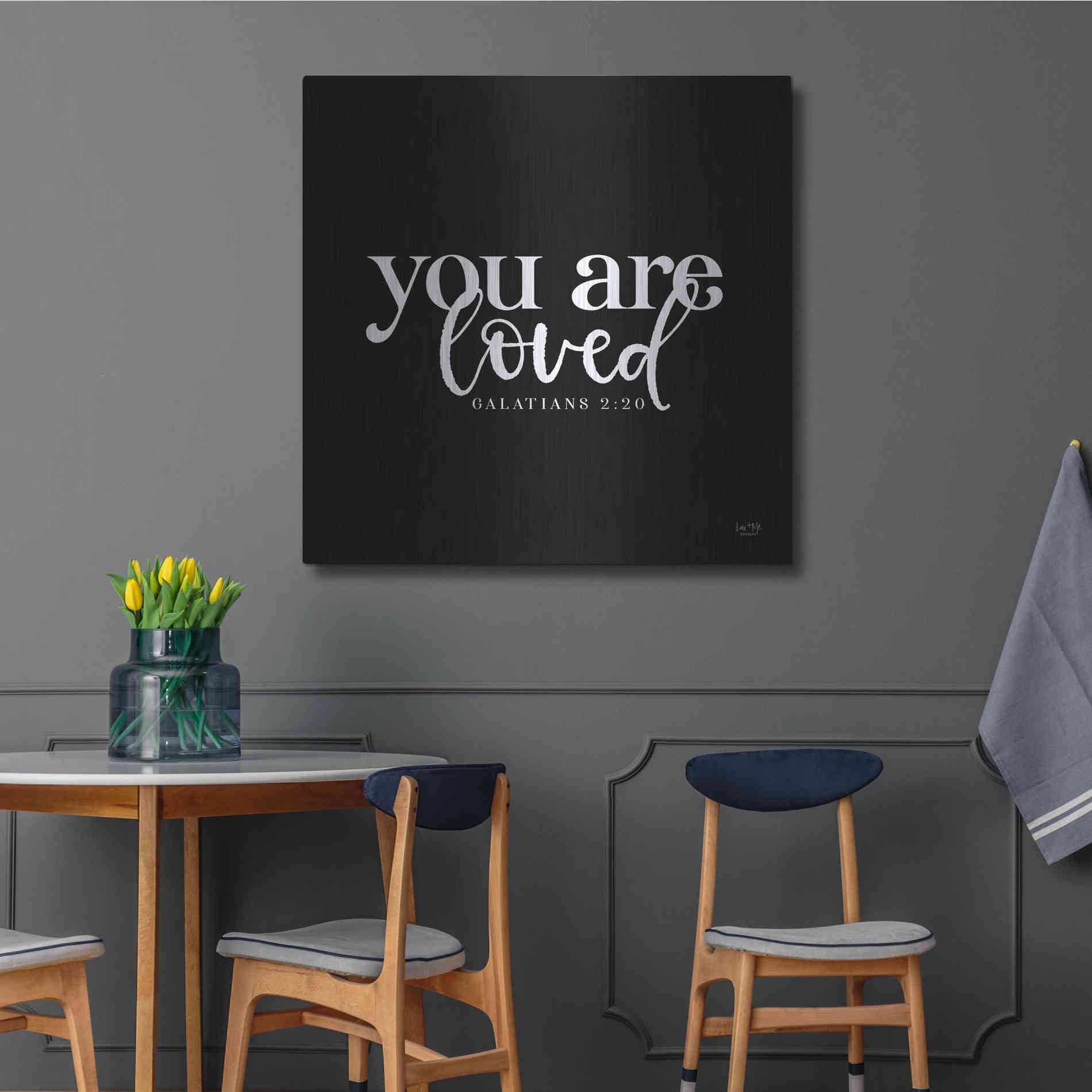 Luxe Metal Art 'You Are Loved' by Lux + Me Designs, Metal Wall Art,36x36