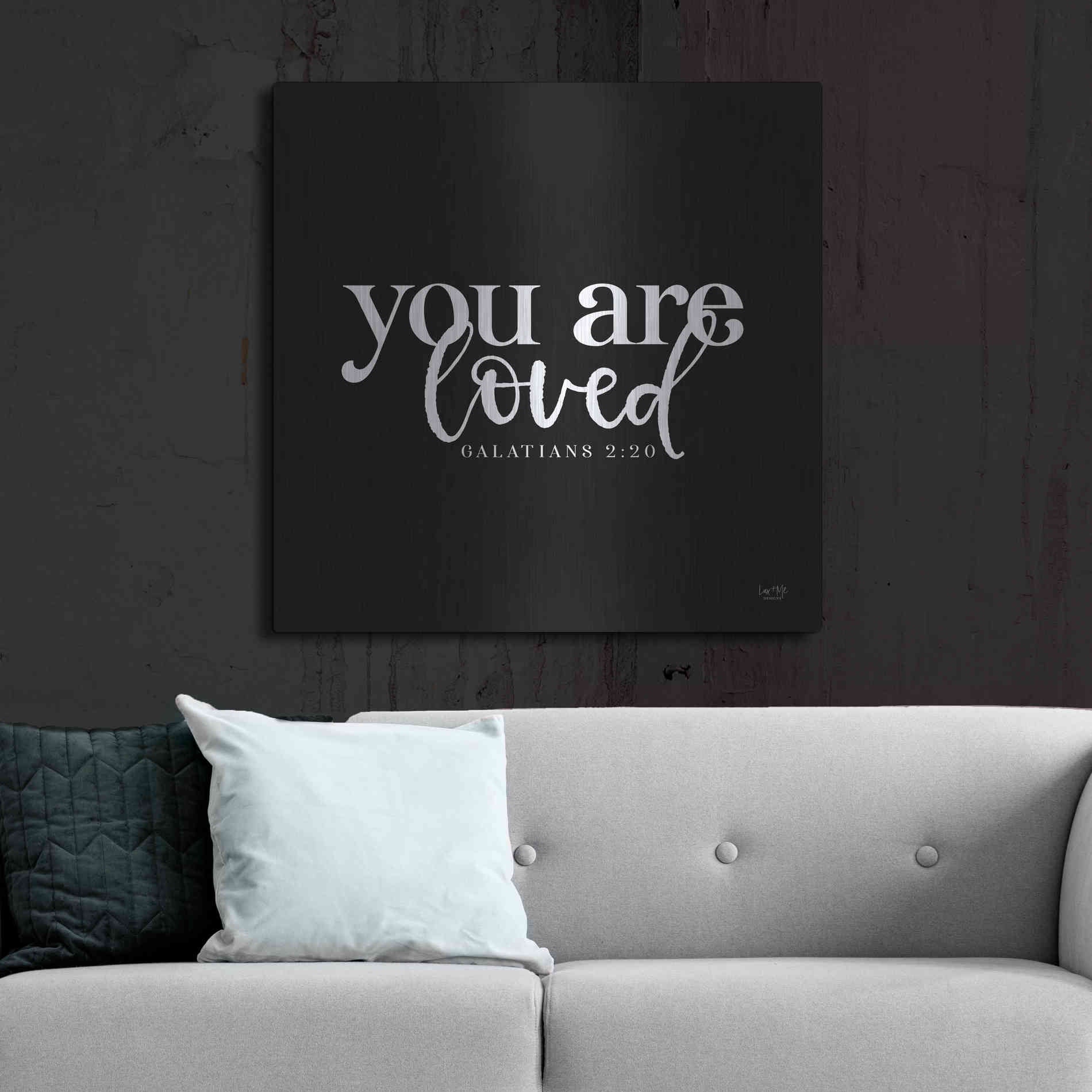 Luxe Metal Art 'You Are Loved' by Lux + Me Designs, Metal Wall Art,36x36