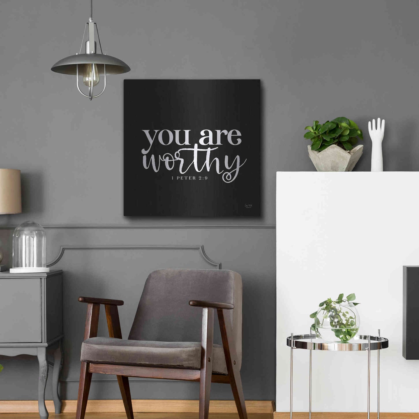 Luxe Metal Art 'You Are Worthy' by Lux + Me Designs, Metal Wall Art,24x24