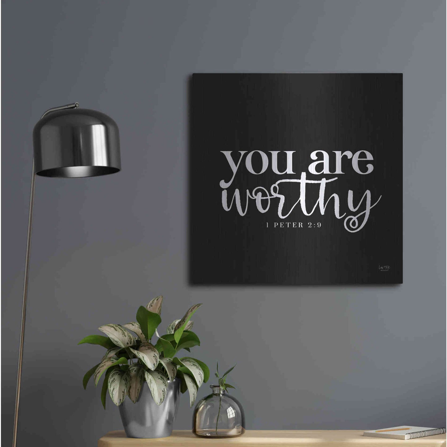 Luxe Metal Art 'You Are Worthy' by Lux + Me Designs, Metal Wall Art,24x24
