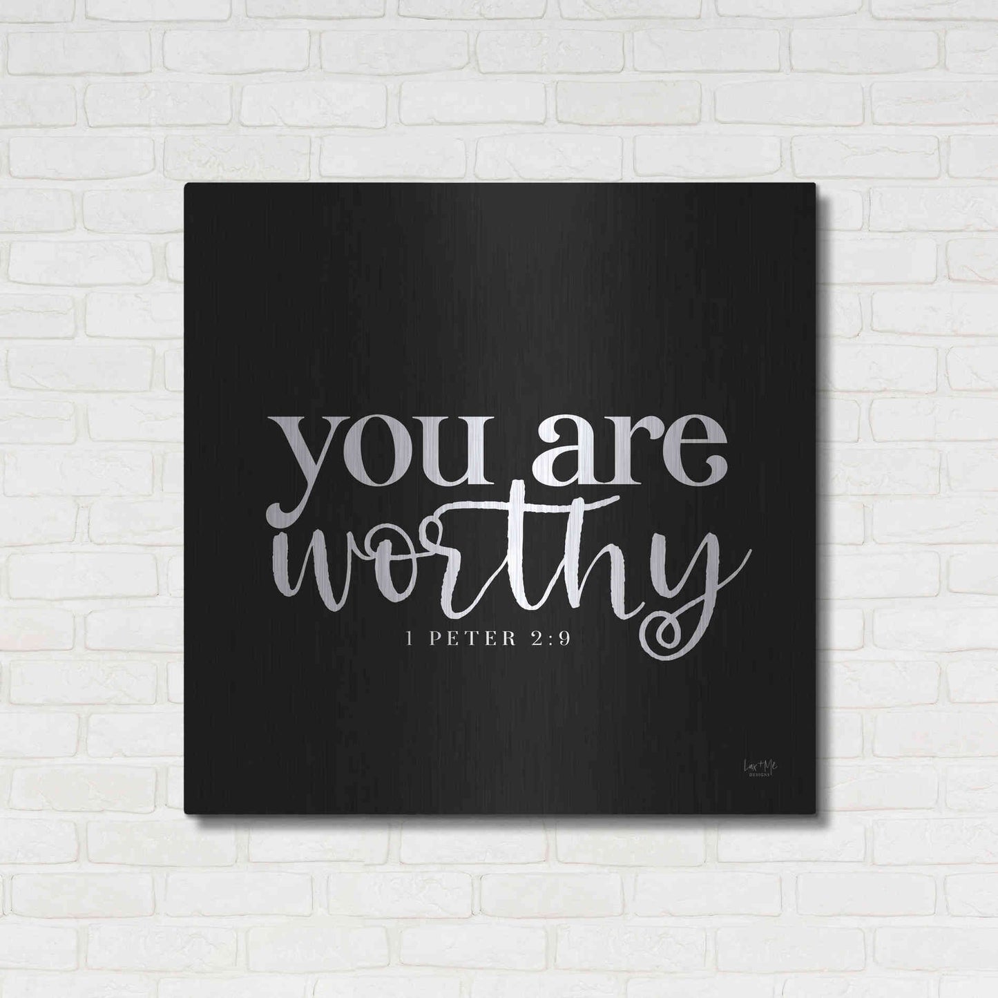 Luxe Metal Art 'You Are Worthy' by Lux + Me Designs, Metal Wall Art,36x36