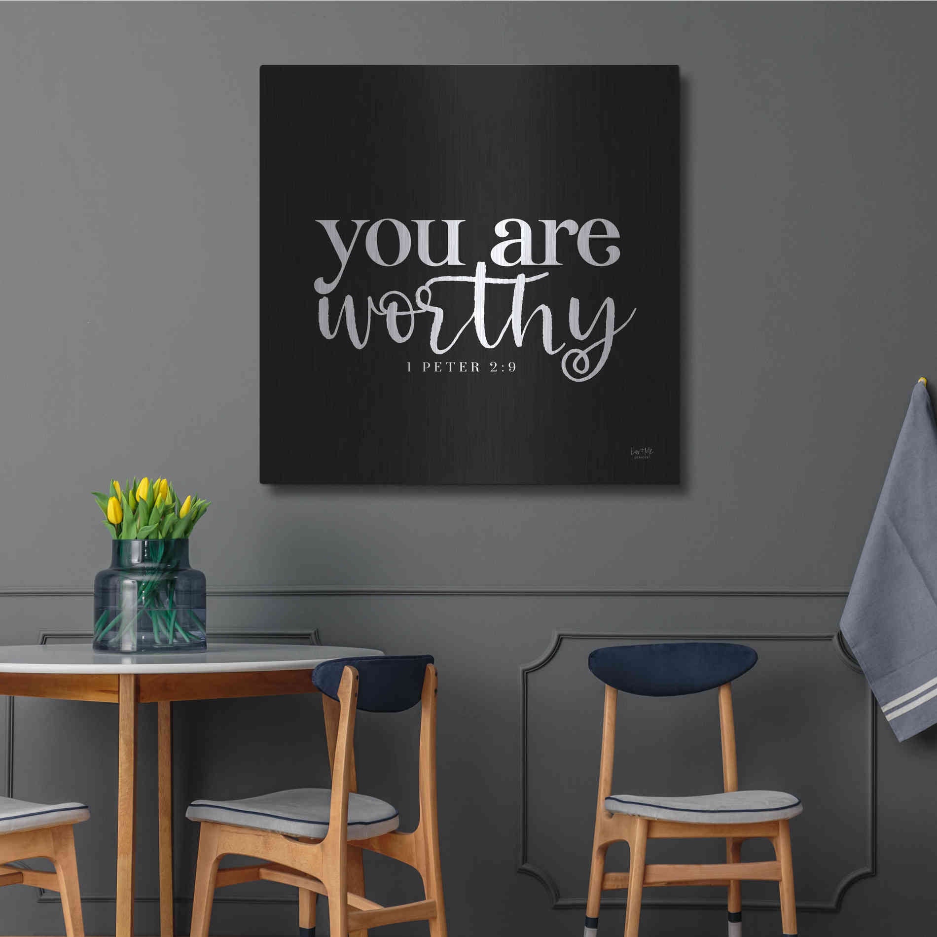 Luxe Metal Art 'You Are Worthy' by Lux + Me Designs, Metal Wall Art,36x36