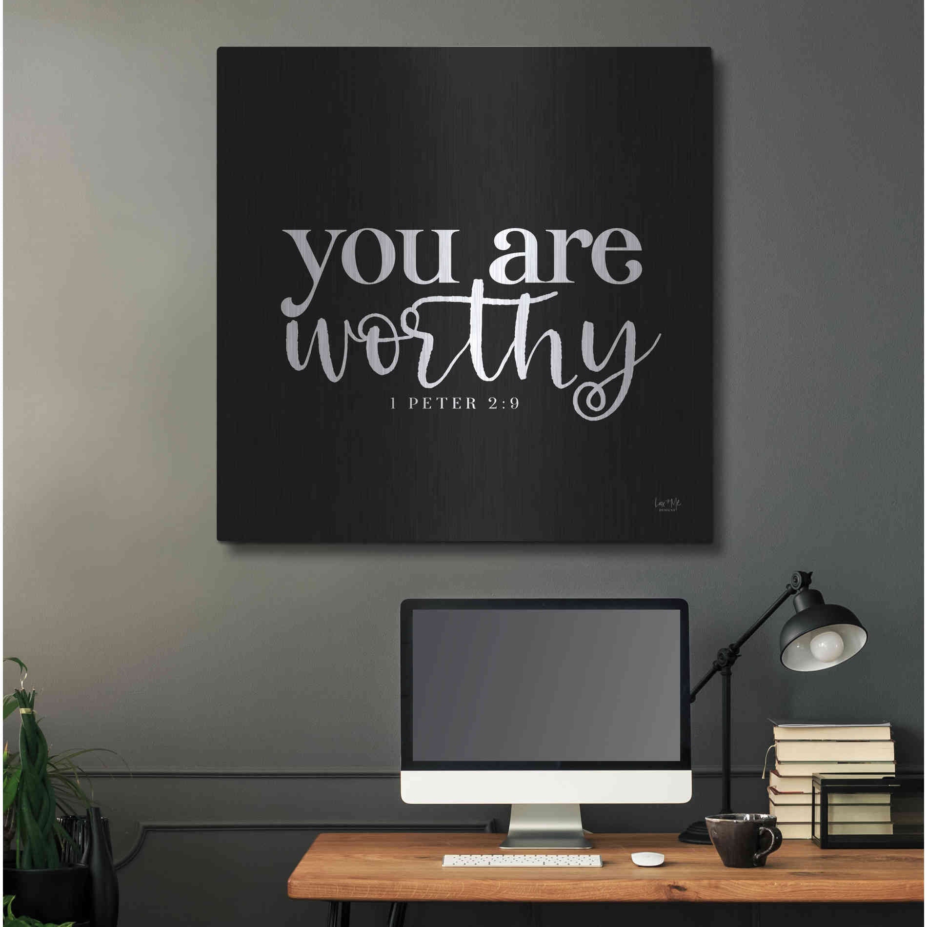 Luxe Metal Art 'You Are Worthy' by Lux + Me Designs, Metal Wall Art,36x36