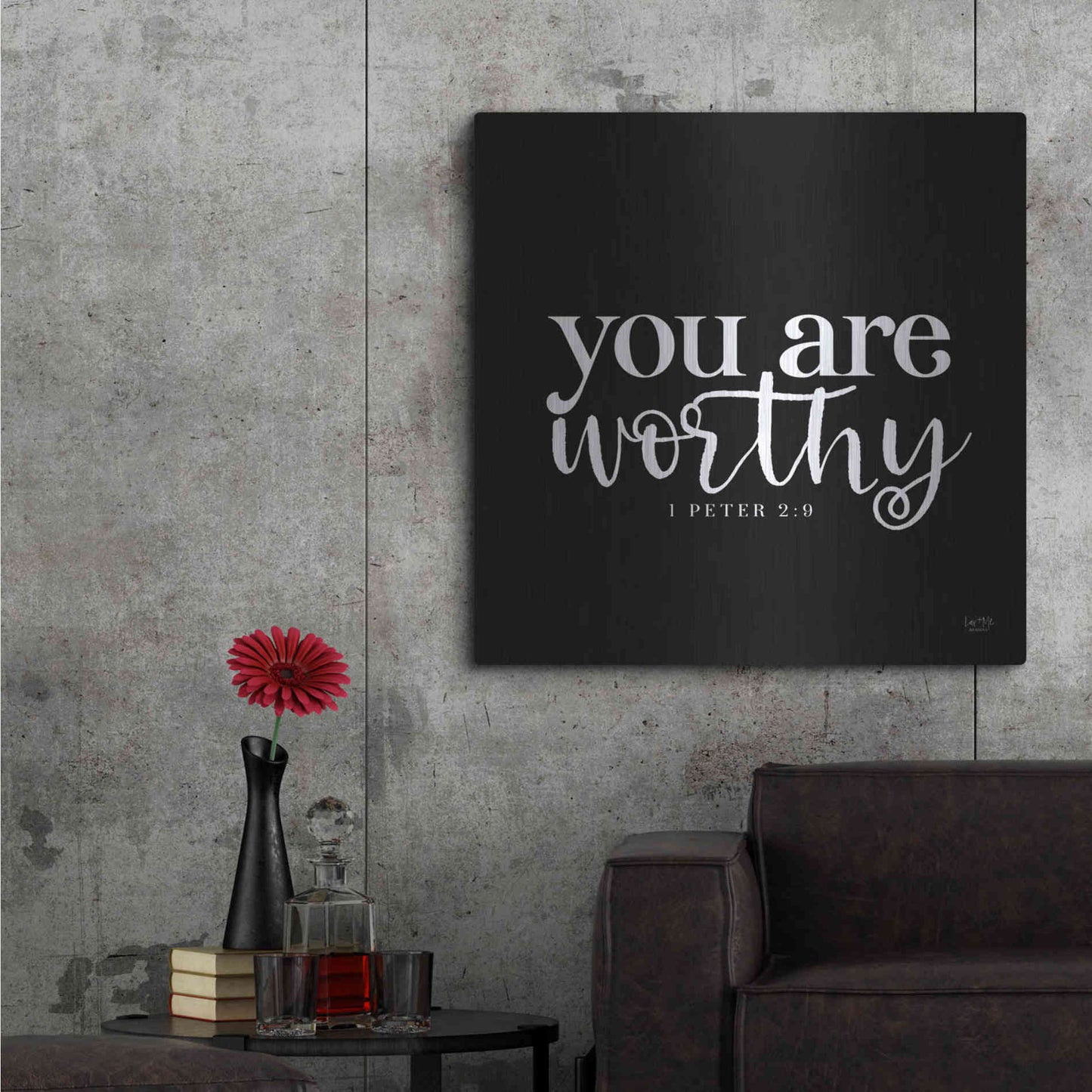 Luxe Metal Art 'You Are Worthy' by Lux + Me Designs, Metal Wall Art,36x36