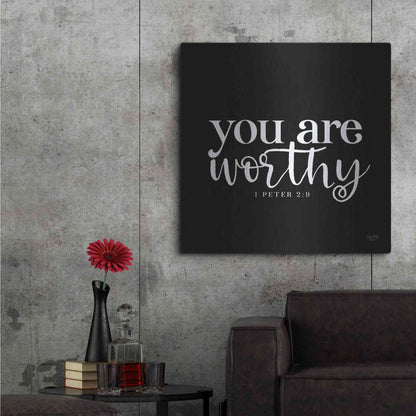 Luxe Metal Art 'You Are Worthy' by Lux + Me Designs, Metal Wall Art,36x36
