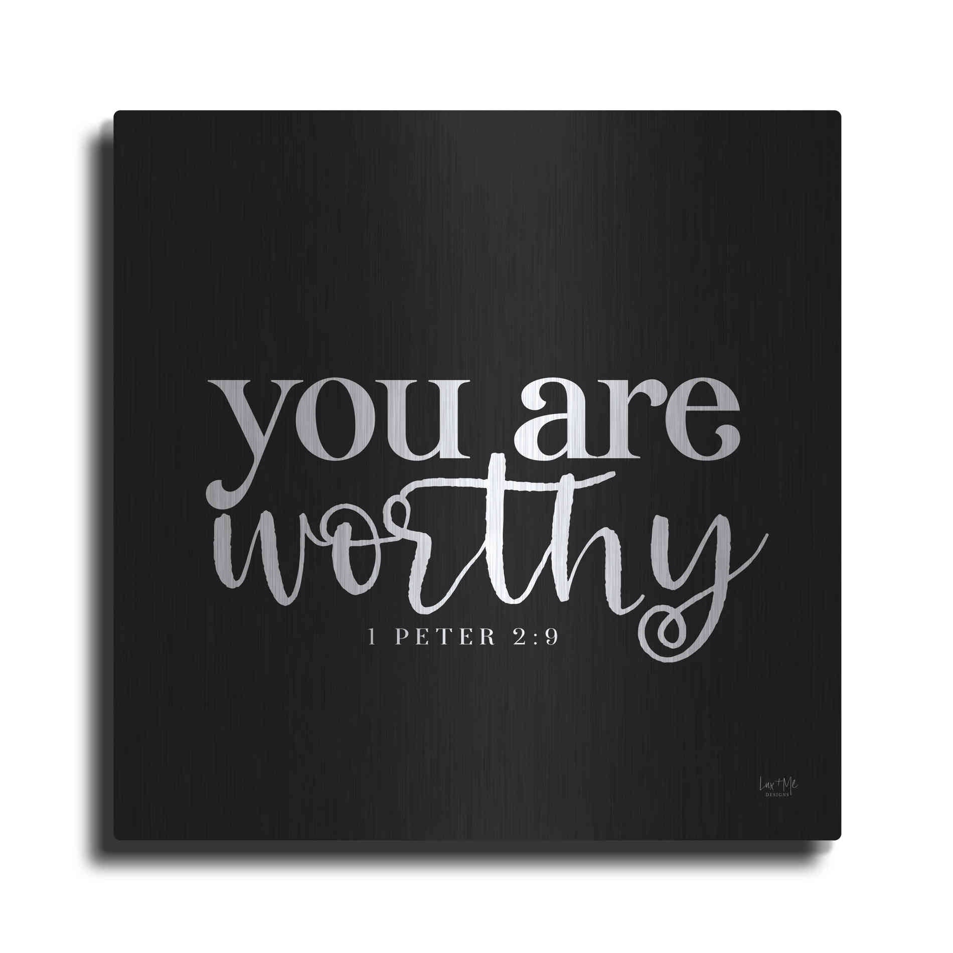 Luxe Metal Art 'You Are Worthy' by Lux + Me Designs, Metal Wall Art