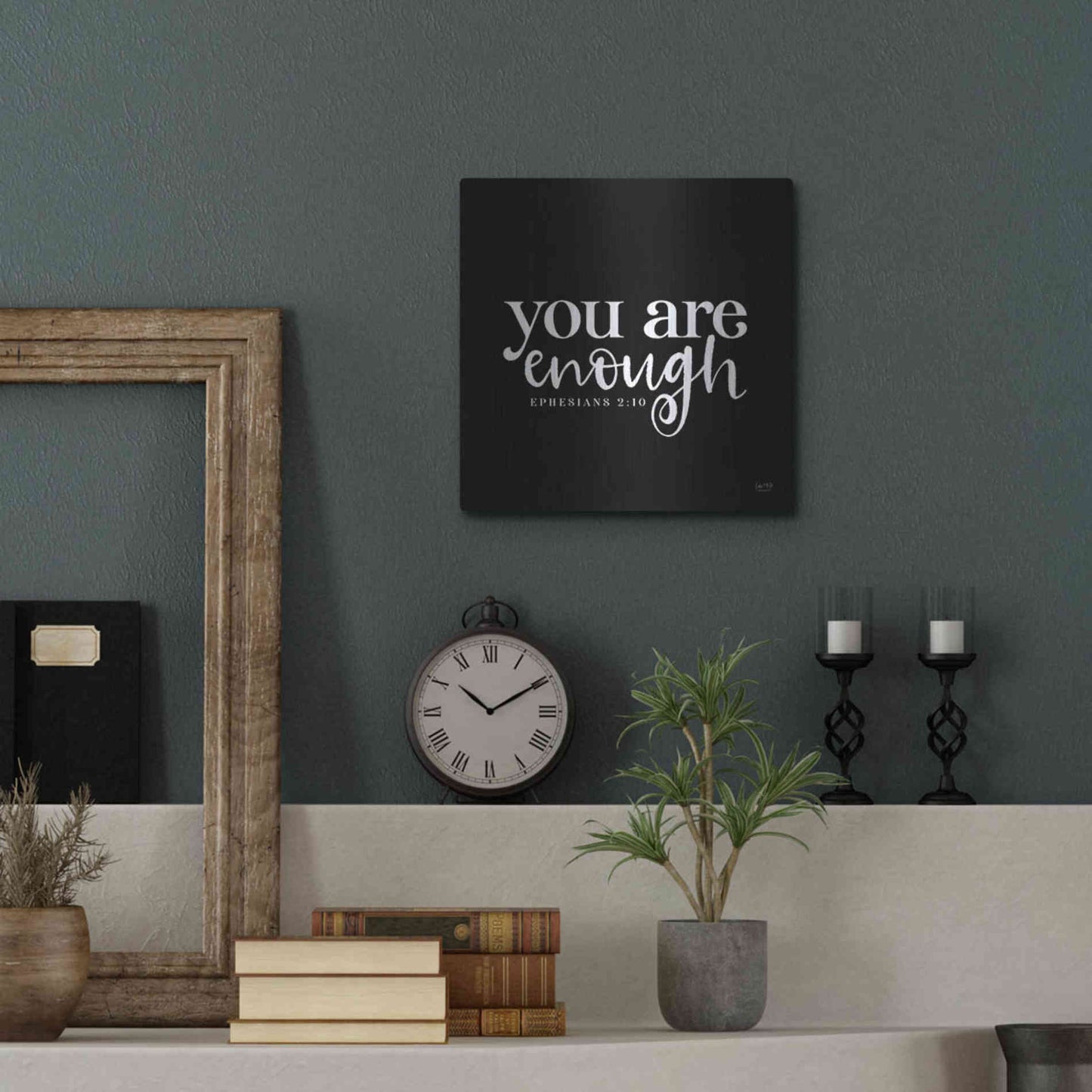 Luxe Metal Art 'You Are Enough' by Lux + Me Designs, Metal Wall Art,12x12