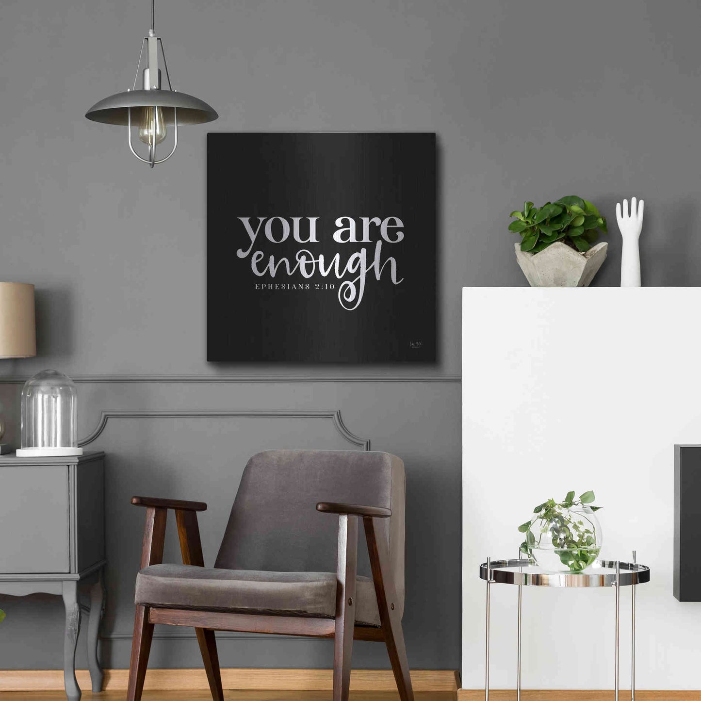 Luxe Metal Art 'You Are Enough' by Lux + Me Designs, Metal Wall Art,24x24