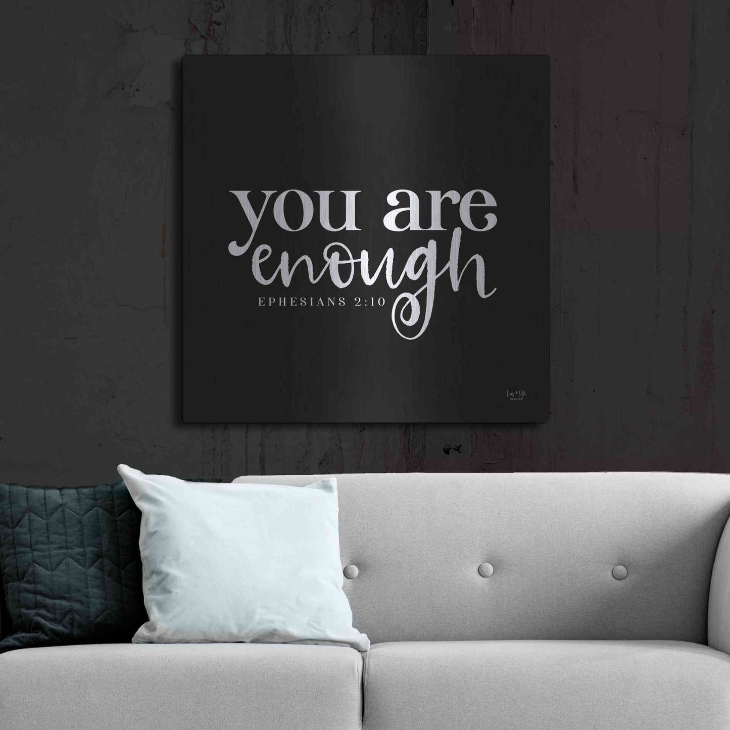 Luxe Metal Art 'You Are Enough' by Lux + Me Designs, Metal Wall Art,36x36
