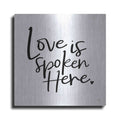 Luxe Metal Art 'Love is Spoken Here' by Lux + Me Designs, Metal Wall Art