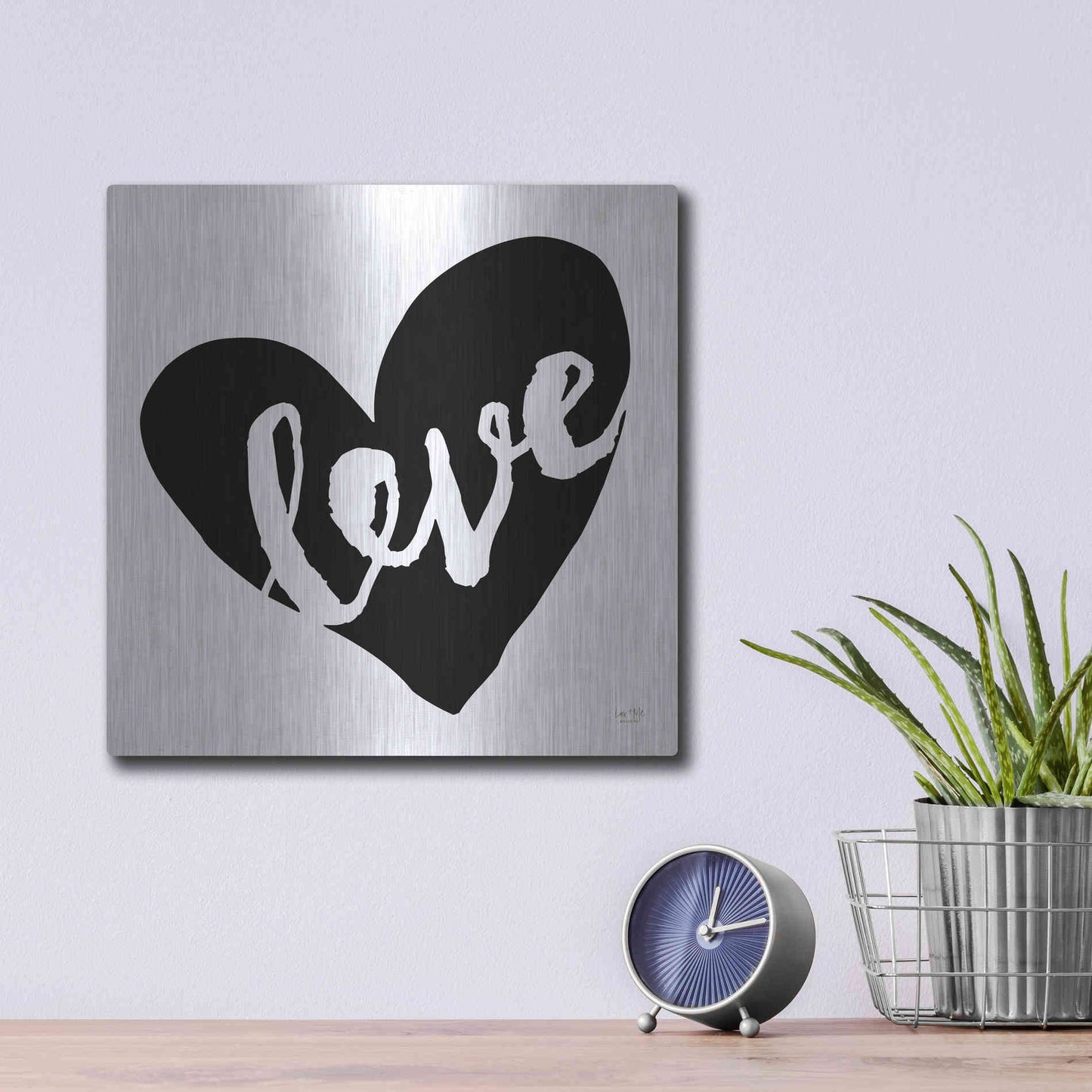 Luxe Metal Art 'Love' by Lux + Me Designs, Metal Wall Art,12x12