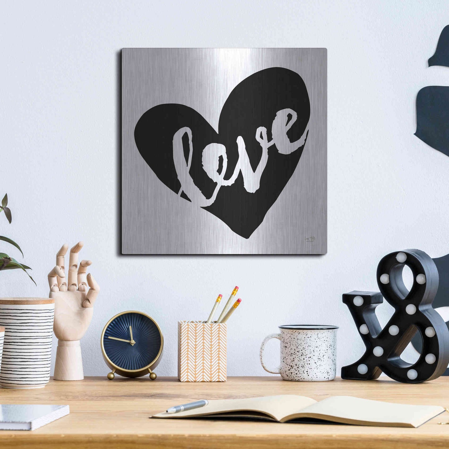 Luxe Metal Art 'Love' by Lux + Me Designs, Metal Wall Art,12x12