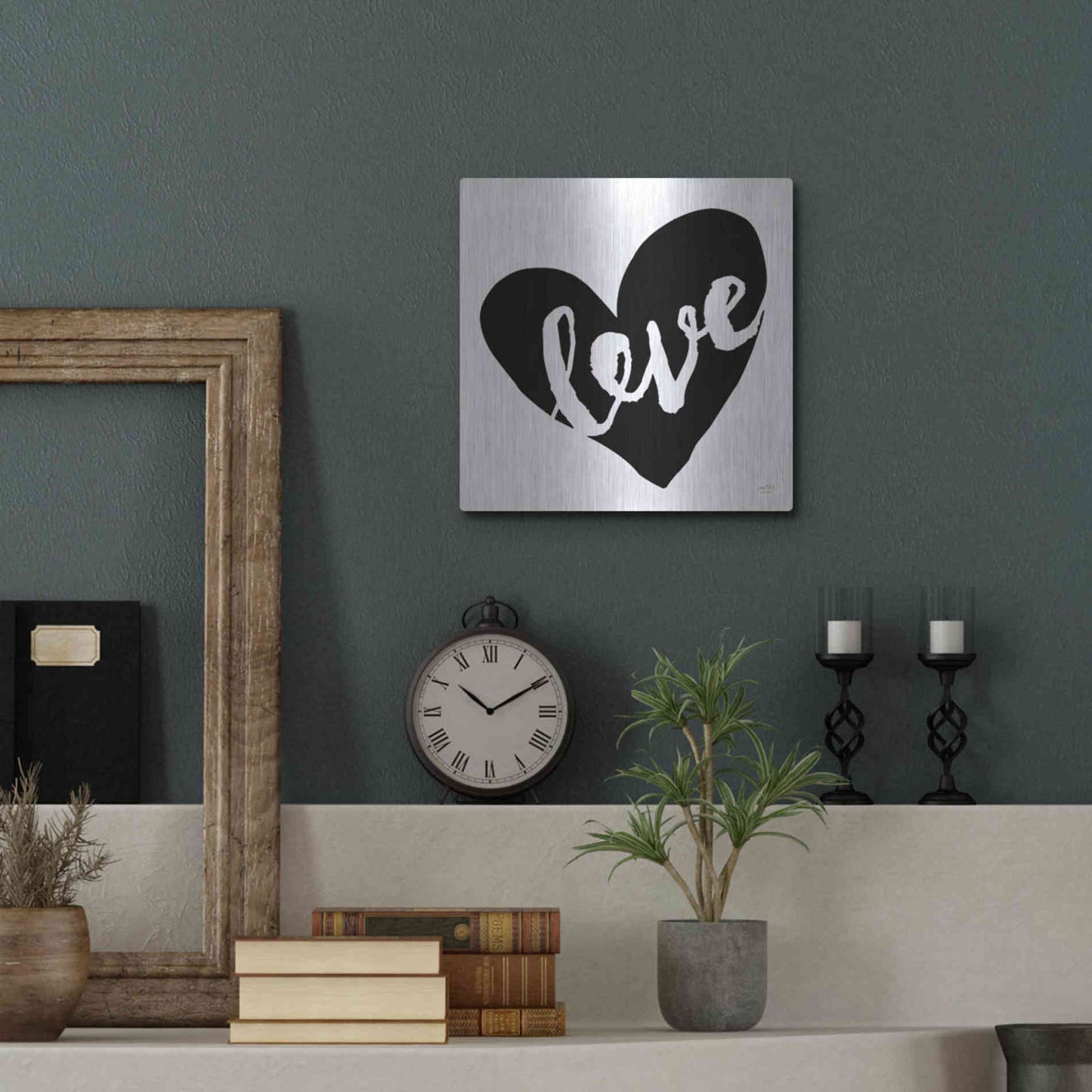 Luxe Metal Art 'Love' by Lux + Me Designs, Metal Wall Art,12x12